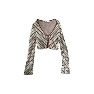 Zara Striped Cropped Cardigan Size S